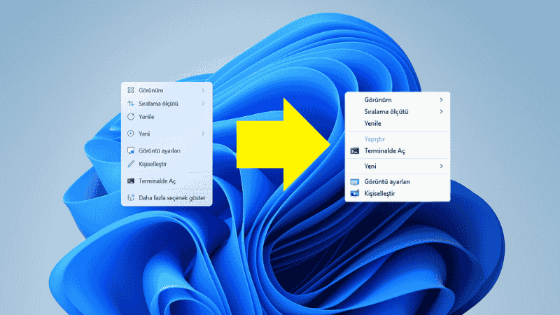 Windows 11 Sağ Tık Menüsünü Eski Haline Getirme